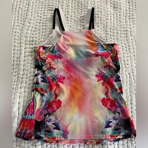 Lucky in Love Tropical Print Tennis Tank